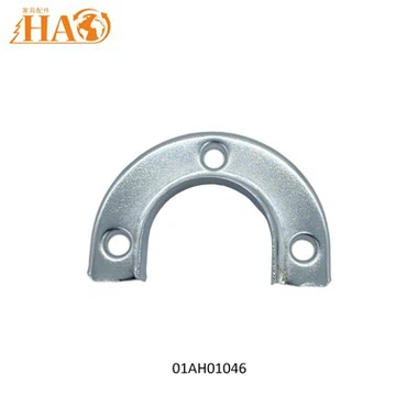 U-laga opin gerð Fataskápur Tube Bracket Silfur flans Rod Holder Skápur Rod End Stuðningur